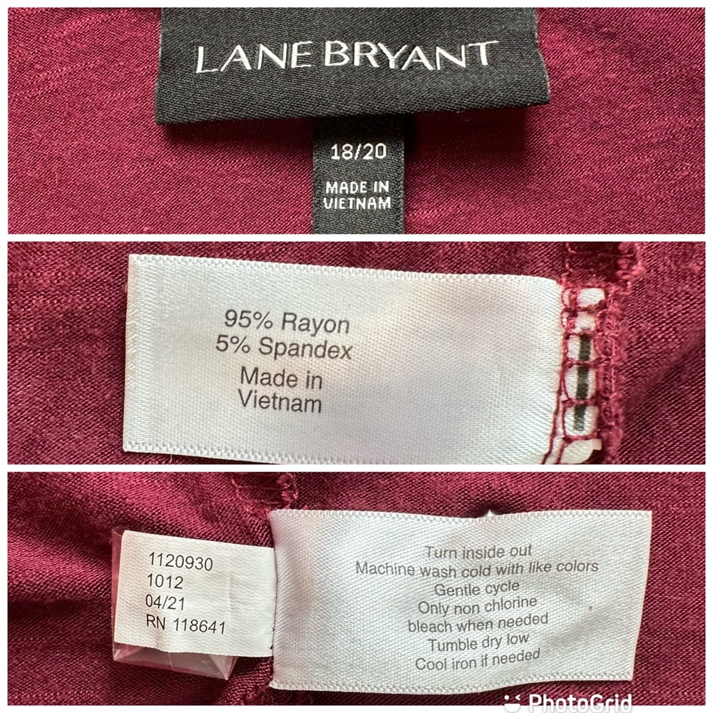Lane Bryant Women’s Wine Burgundy Knit Flounce Maxi Dress, size 18/20 - Picture 15 of 16